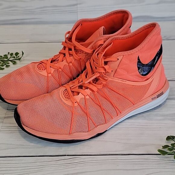 Nike Dual Fusion TR Hit Mid Trainers Women's Sneakers Size 8.5 Neon Orange - Picture 10 of 10
